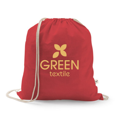 ISTANBUL. Saco tipo mochila em algodão reciclado (70) e poliéster (30 rPET) (150 g/m²)